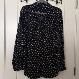Torrid Floral Long Sleeve Button Up Blouse